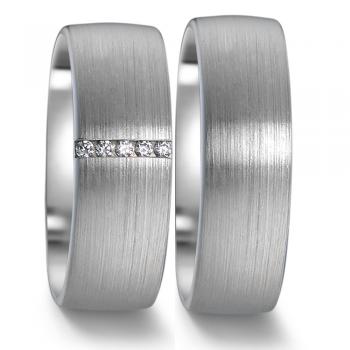 Trauringe Weissgold von Weidner 62051 + 72051